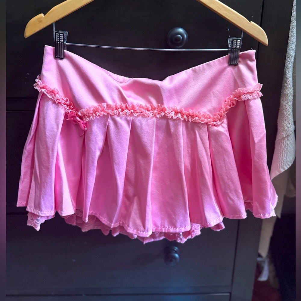 Pink mini skirt